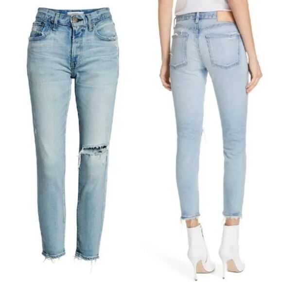 Moussy Vintage Jeans in Vivian Slim Ripped Crop 25 - Picture 3 of 12
